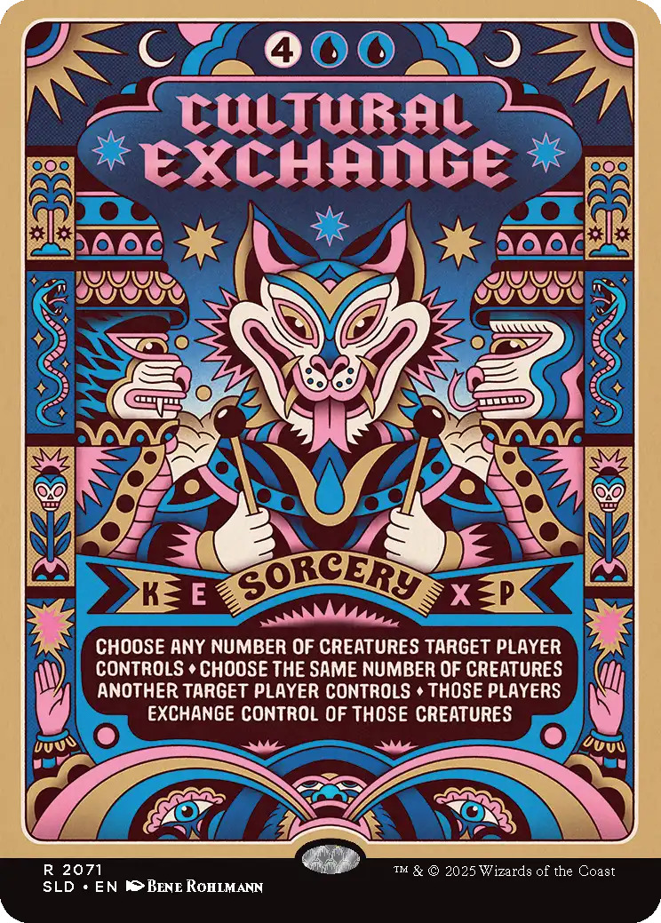Cultural Exchange, a card from the Secret Lair x KEXP: You Are Not Alone drop. Image credit: Wizards of the Coast
