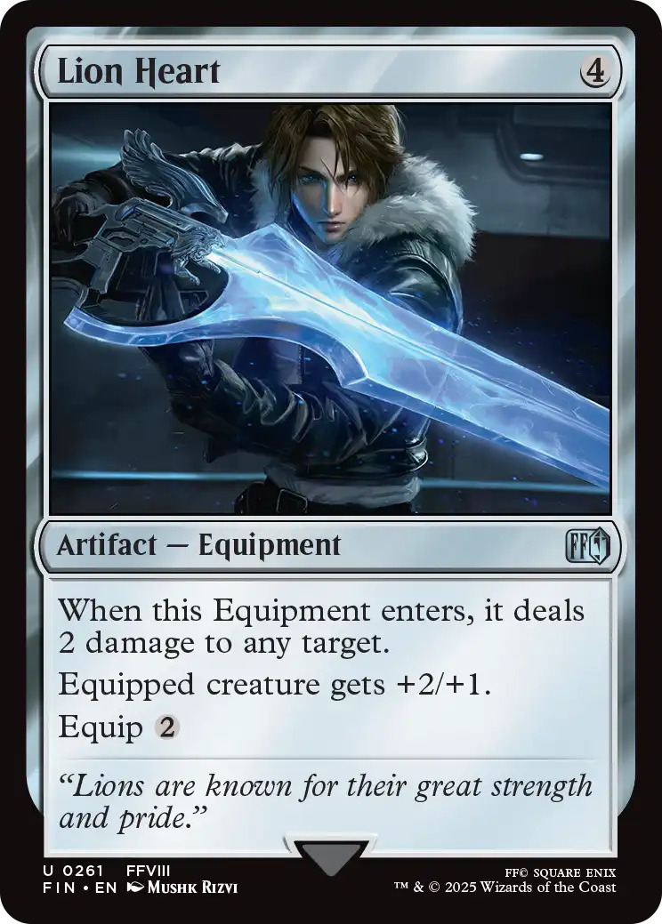 Lion Heart, a new card from Final Fantasy. Previewed on Tuesday, May 20th. Image credit: Wizards of the Coast and Square Enix