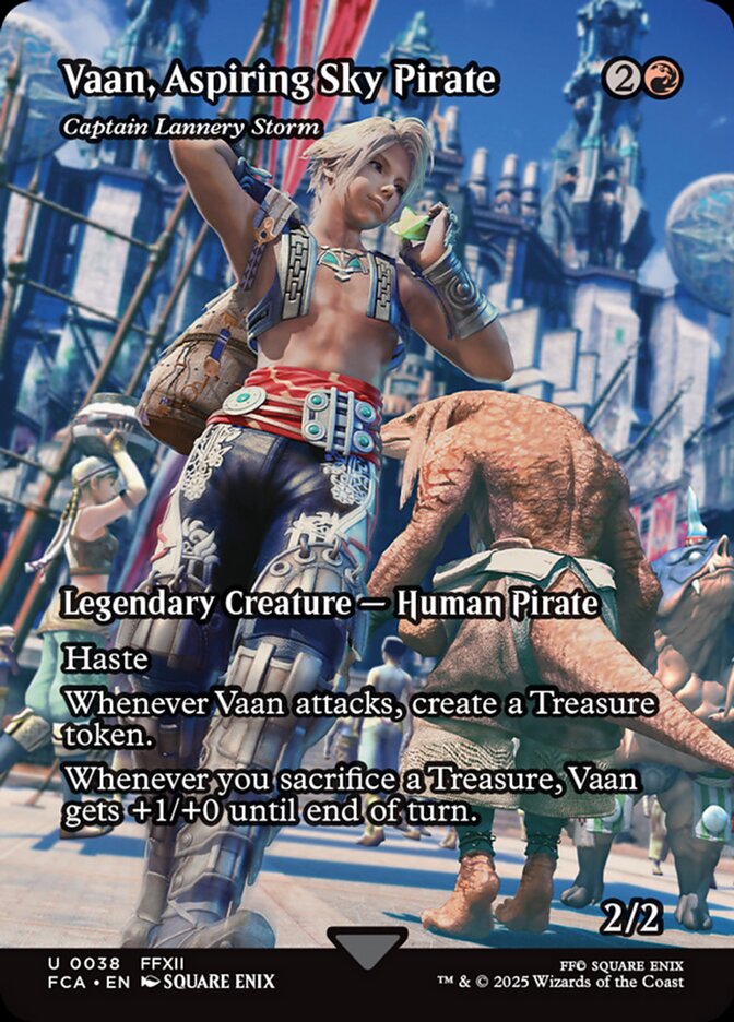 Vaan, Aspiring Sky Pirate, a reskin of Captain Lannery Storm. From the Through the Ages bonus sheet, previewed May 20th. Image credit: Wizards of the Coast and Square Enix