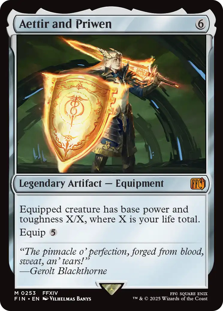 Aettir and Priwen, a new card from Final Fantasy. Previewed on Tuesday, May 20th. Image credit: Wizards of the Coast and Square Enix