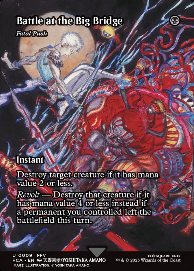 Battle at the Big Bridge, a reskin of Fatal Push. From the Through the Ages bonus sheet, previewed May 19th. Image credit: Wizards of the Coast and Square Enix