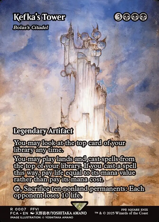 Kefka's Tower, a reskin of Bolas's Citadel. From the Through the Ages bonus sheet, previewed May 20th. Image credit: Wizards of the Coast and Square Enix