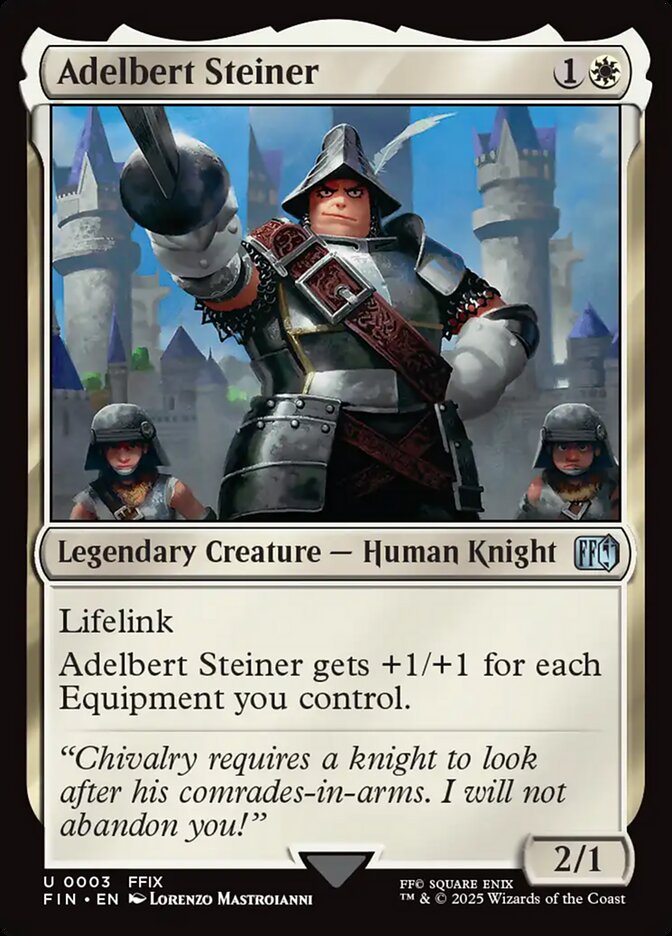 Adelbert Steiner, a card from MTGFIN. Previewed on May 19th. Image credit: Wizards of the Coast and Square Enix