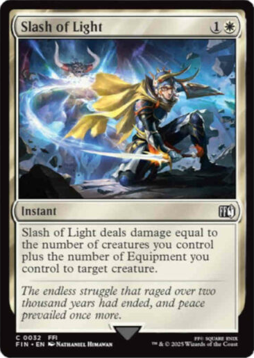 Slash of Light, a new card from MTGFIN. Previewed on Wednesday, May 21st. Image credit: Wizards of the Coast and Square Enix