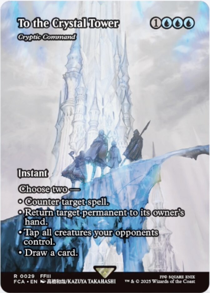 Cryptic Command reskinned as "To the Crystal Tower", a scene from FFIII depicted in the Through the Ages bonus sheet. Image credit: Wizards of the Coast and Square Enix
