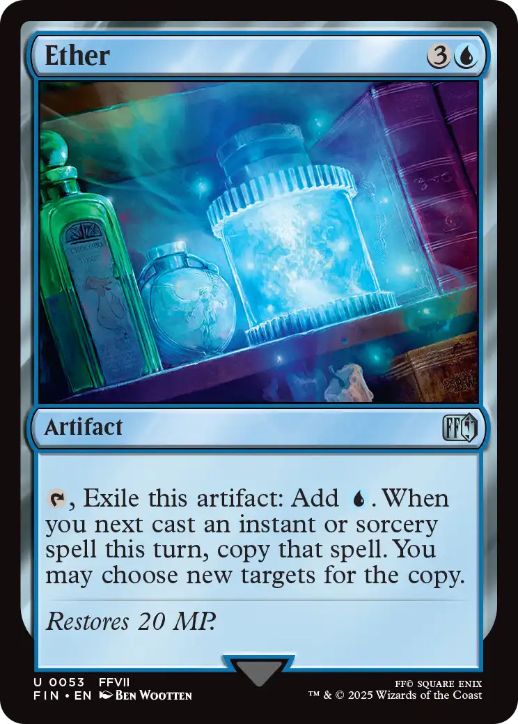 Ether, a new card from MTGFIN. Previewed on Wednesday, May 21st. Image credit: Wizards of the Coast and Square Enix