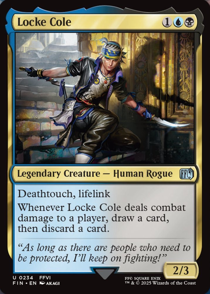 Locke Cole, a new card from MTGFIN. Previewed on Wednesday, May 21st. Image credit: Wizards of the Coast and Square Enix