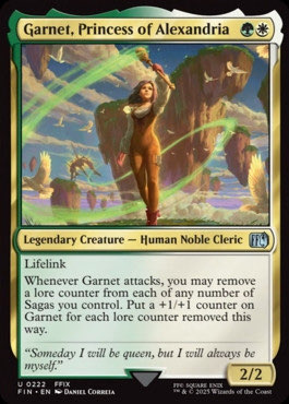 Garnet, Princess of Alexandria, a new card from MTGFIN. Previewed on Wednesday, May 21st. Image credit: Wizards of the Coast and Square Enix