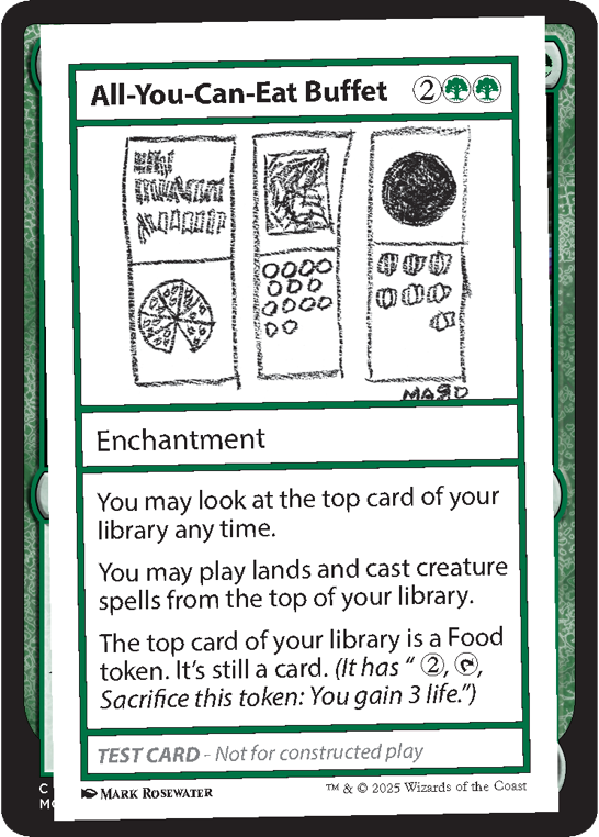 All-You-Can-Eat Buffet, an exclusive playtest card included in MagicCon Las Vegas's Festival In A Box. Image credits: Wizards of the Coast