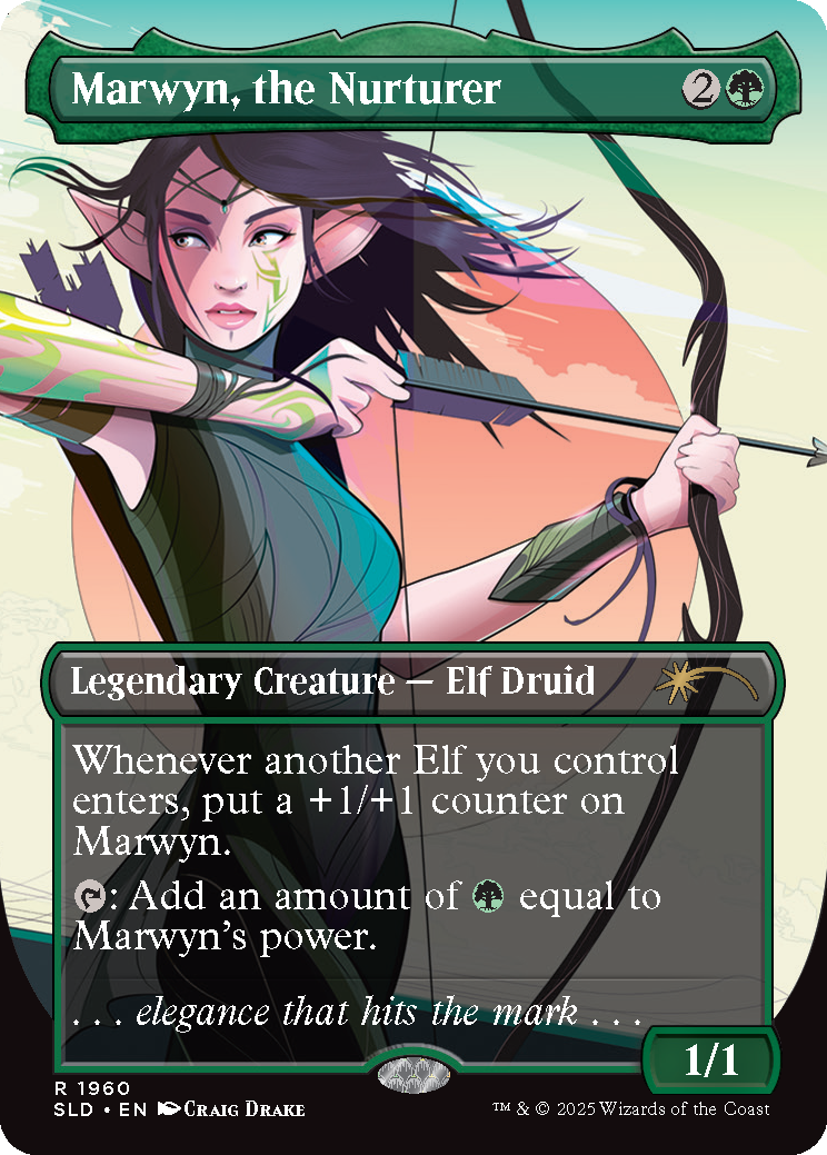 Marwyn, the Nurturer, a card from the Slay the Day Secret Lair drop. Image credit: Wizards of the Coast