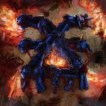 The featured art for this article on the most played Universes Beyond cards in Commander is Blood for the Blood God by Artur Nakhodkin