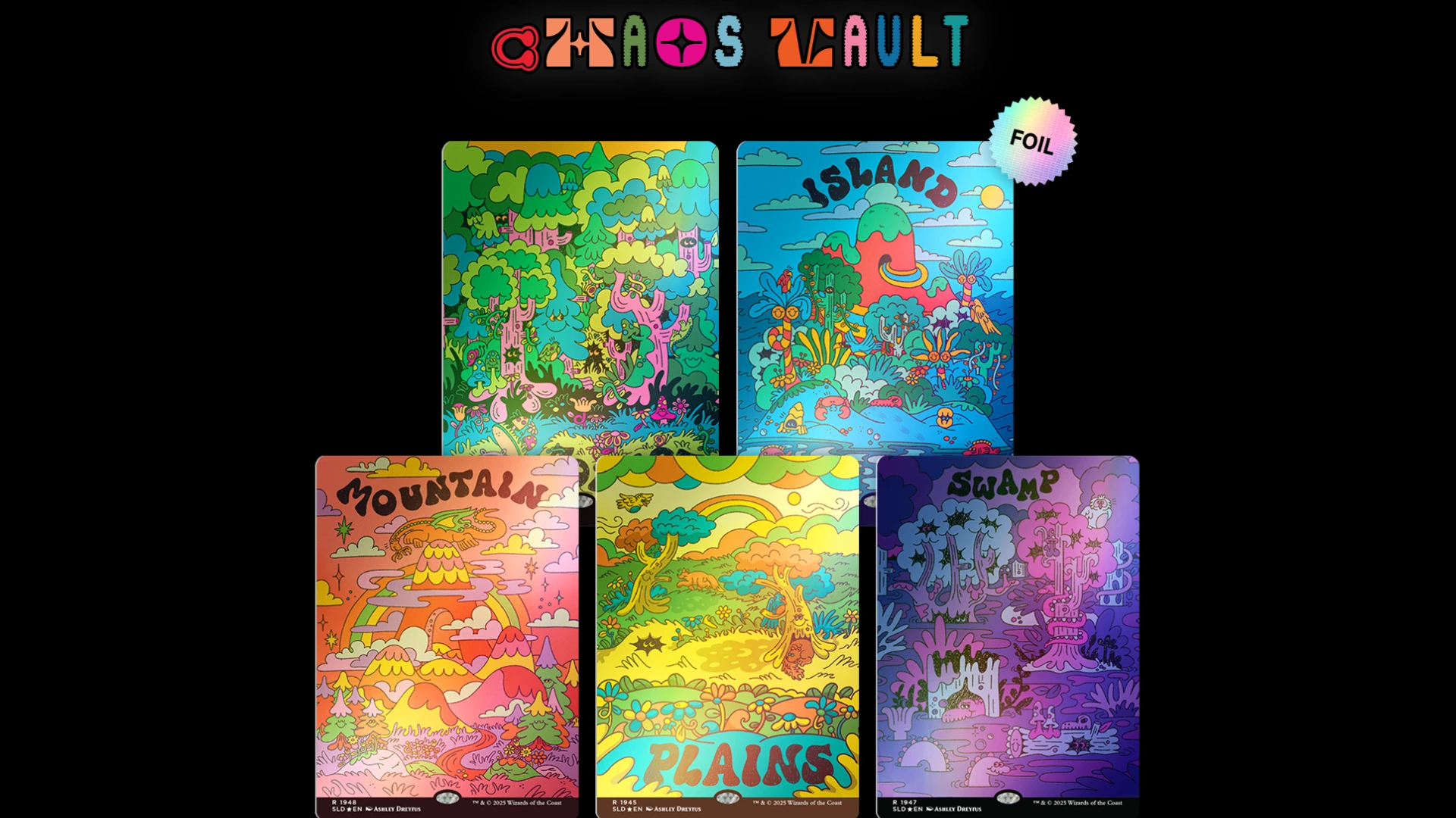 secret lair chaos vault 土地5種　foilセット　MTG Secret Lair