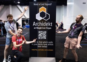 The "Archidudes" with their banner at MagicCon Vegas 2025