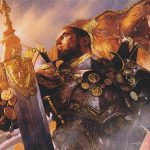 The featured art for this article on the most played Bant cards in Commander is Rafiq of the Many by Michael Komarck