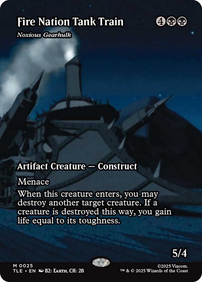Noxious Gearhulk, as "Fire Nation Tank Train". Image credit: Wizards of the Coast and Viacom