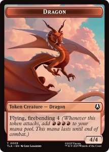 Dragon token with flying and firebending 4.
